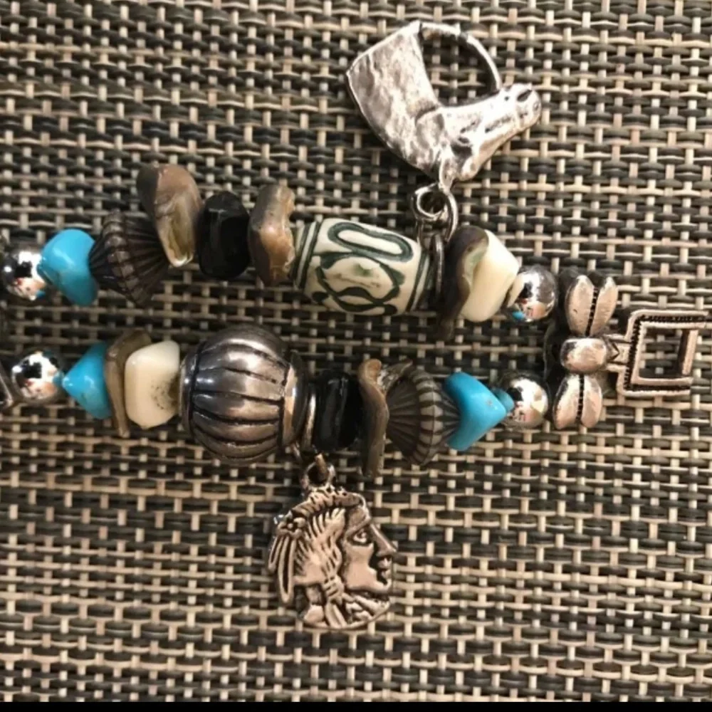 Southwestern Design Watch with Charms Beads 7.5”